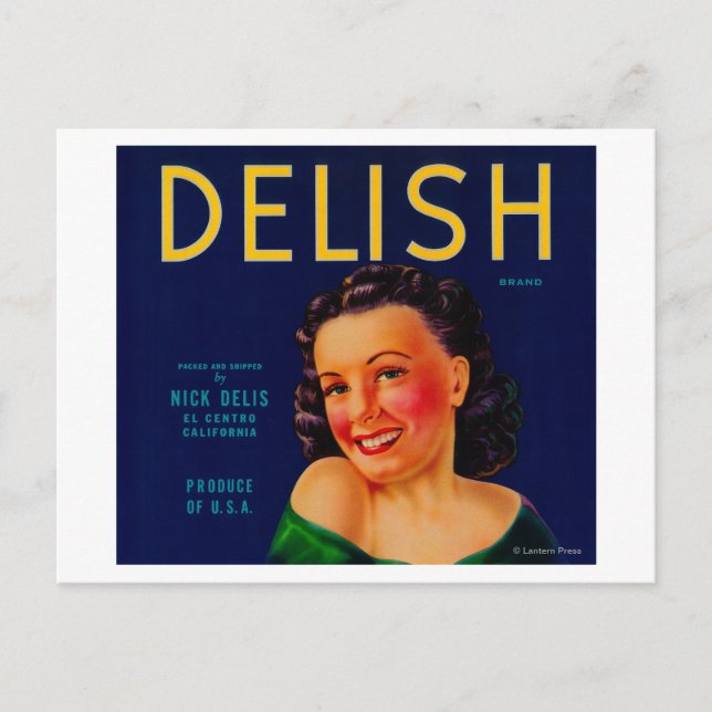 Delish Orange LabelEl Centro, CA Postcard (Front)