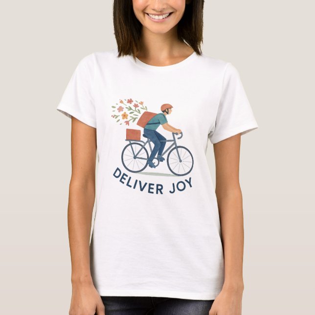 Deliver Joy Flower Bicycle T-Shirt (Front)