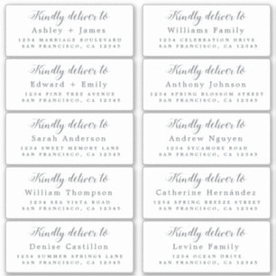 Deliver to Calligraphy Wedding Guest Address