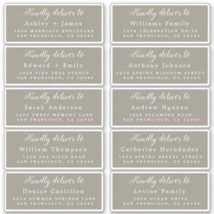 Deliver to Calligraphy Wedding Guest Address Label