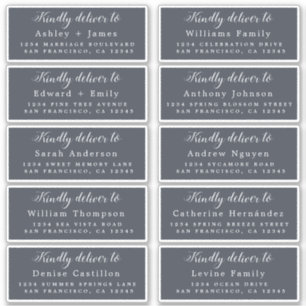 Deliver to Calligraphy Wedding Guest Address Label