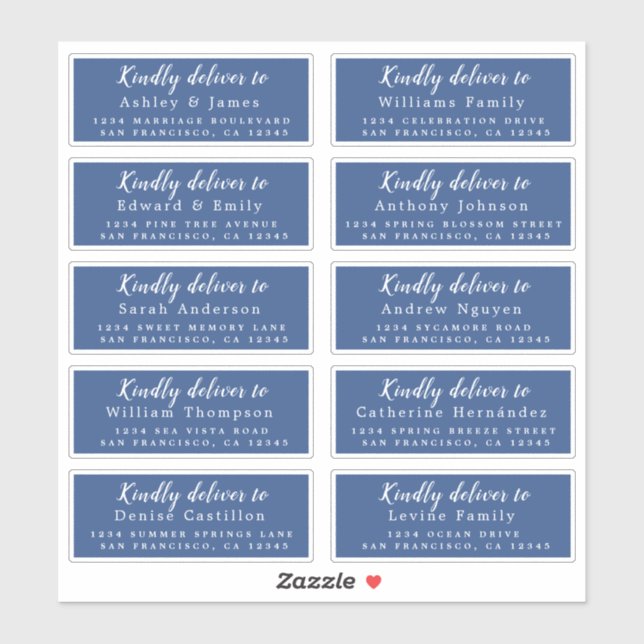Deliver to Calligraphy Wedding Guest Address Label (Sheet)