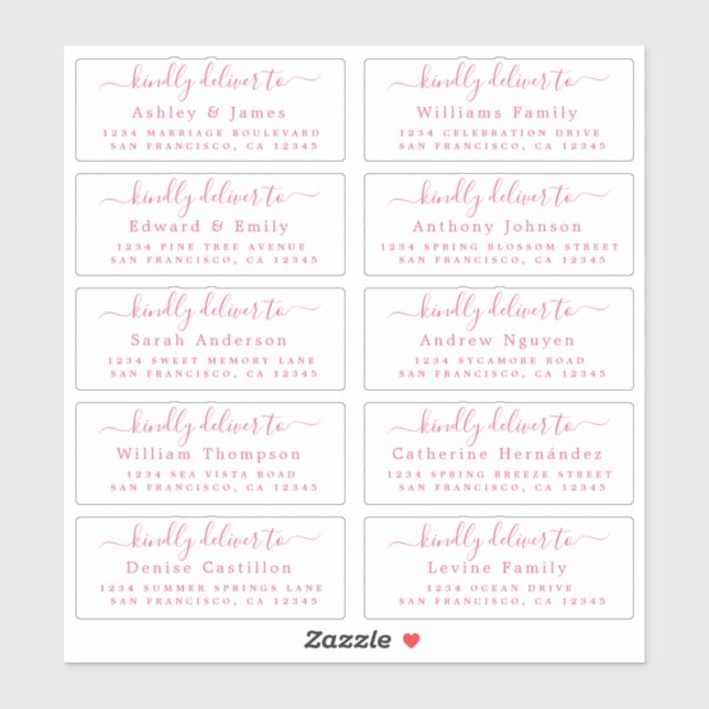 Deliver to Calligraphy Wedding Guest Address Label (Sheet)