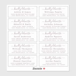 Deliver to Calligraphy Wedding Guest Address Label