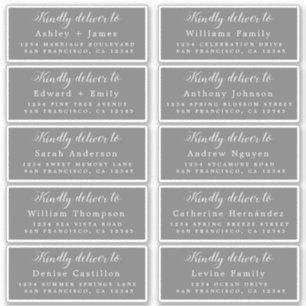Deliver to Calligraphy Wedding Guest Address Label