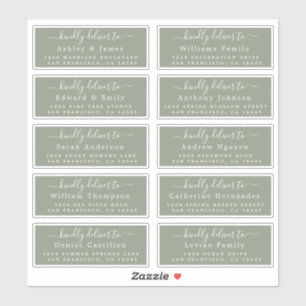 Deliver to Calligraphy Wedding Guest Address Label