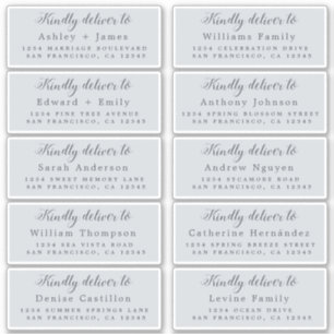 Deliver to Calligraphy Wedding Guest Address Label