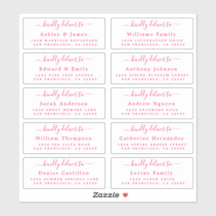 Deliver to Calligraphy Wedding Guest Address Label