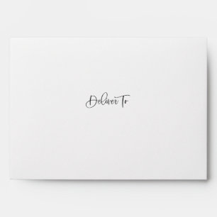 Deliver To Modern Calligraphy White Envelope