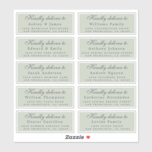 Deliver to Script Guest Address Green Labels