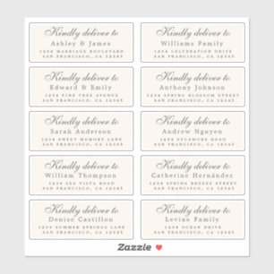 Deliver to Script Guest Address Ivory Labels