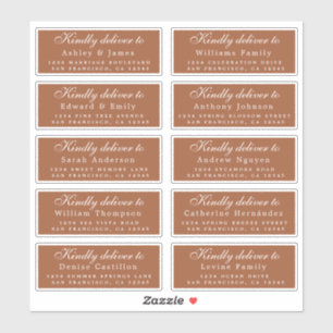 Deliver to Script Guest Address TerraCotta Labels