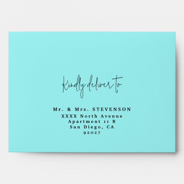 Deliver to Script Wedding Address Envelope (Front)