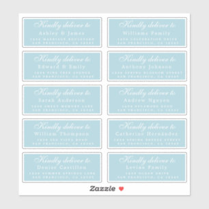 Deliver to Script Wedding Guest Address Blue