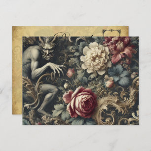 Deliver Us from Decadence – Gothic Floral Design Holiday Postcard