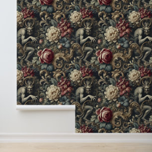 Deliver Us from Decadence – Gothic Floral Design Wallpaper