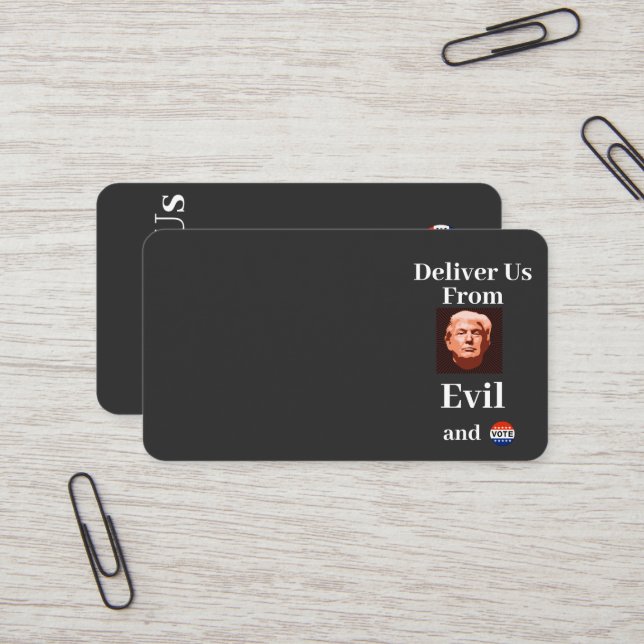 Deliver Us From Evil Business Card (Front/Back In Situ)