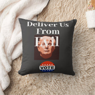Deliver Us From Evil Throw Pillow