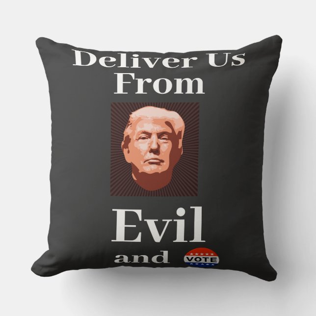Deliver Us From Evil Throw Pillow (Front)