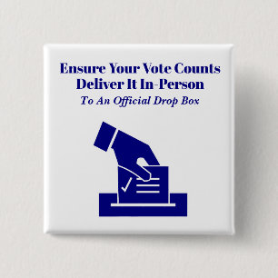 Deliver Your Vote On Time 15 Cm Square Badge