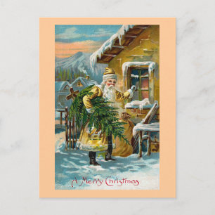 "Delivering Christmas Gifts" Holiday Postcard
