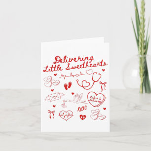 Delivering Little Sweethearts Valentine Labour Del Card