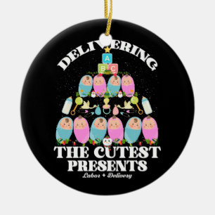 Delivering The Cutest Presents Labour Delivery Chr Ceramic Tree Decoration