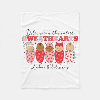 Delivering The Cutest Sweethearts Labor And Delive Fleece Blanket