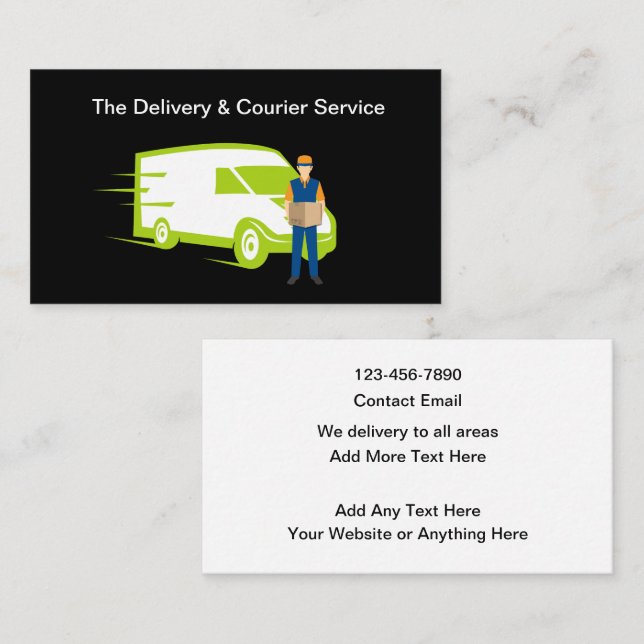 Delivery And Courier Services Business Card (Front/Back)