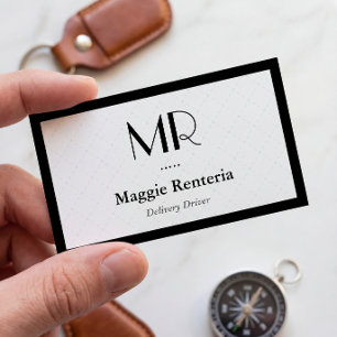 Delivery Driver - Clean Stylish Monogram Business Card