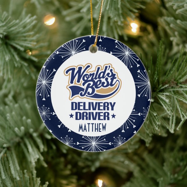 Delivery Driver Personalised Gift Ceramic Ornament (Tree)