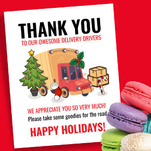 Delivery Driver Thank You Sign
