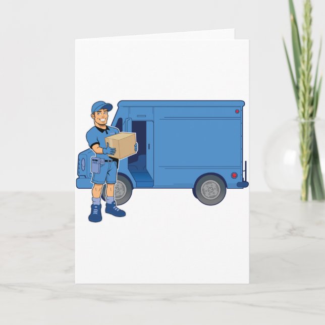 Delivery Man And Van Card (Front)