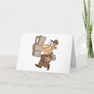 Delivery Man Carrying Packages and Parcels Thank You Card