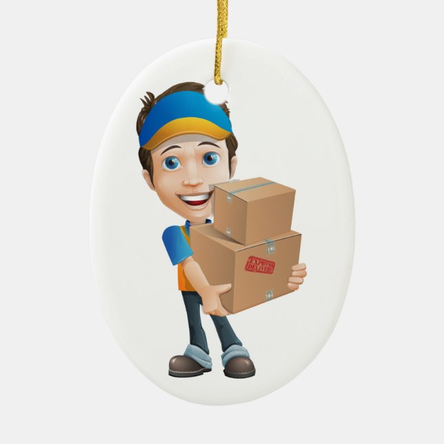 Delivery Person / Courier - SRF Ceramic Tree Decoration (Front)
