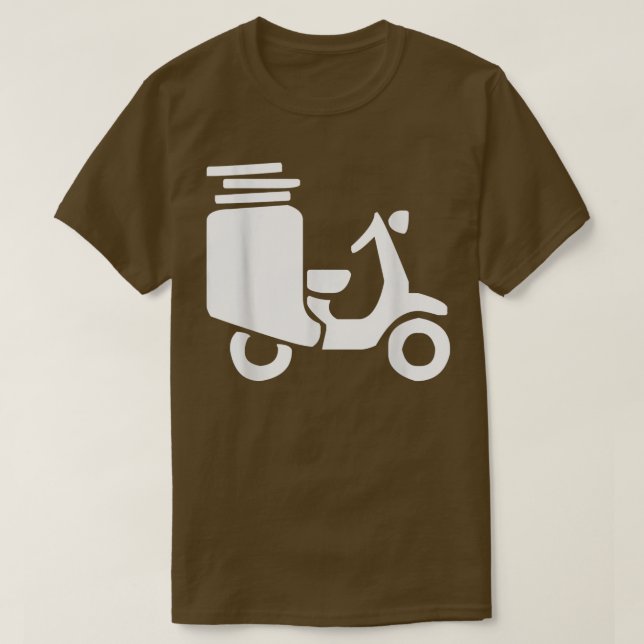 Delivery Pizza Scooter Driver T-Shirt (Design Front)