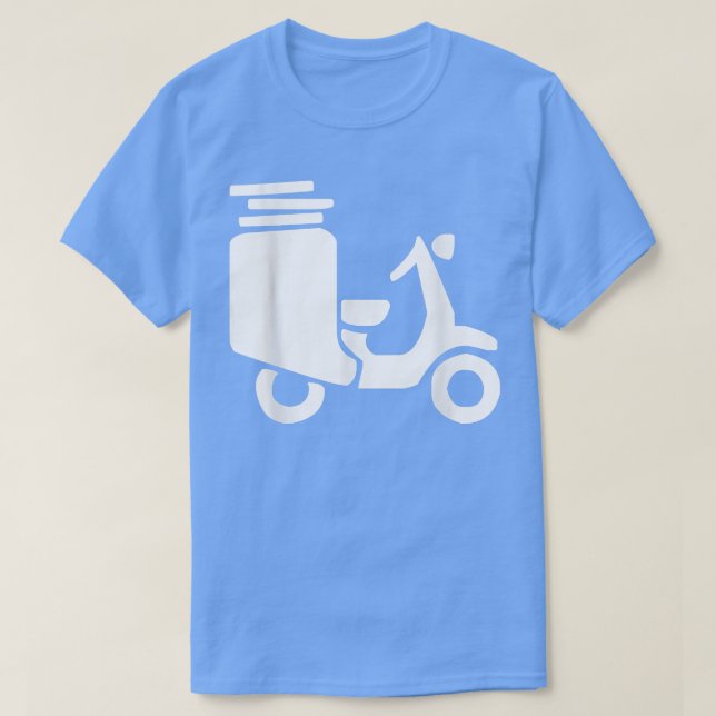 Delivery Pizza Scooter Driver T-Shirt (Design Front)
