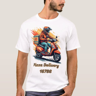 Delivery Rider on Modern Scooter T-Shirt