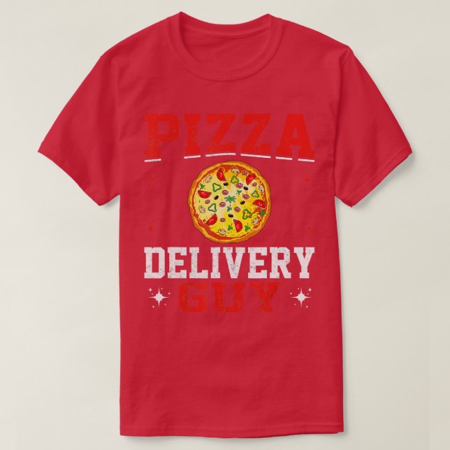 Delivery Service Pizza Delivery Man T-Shirt (Design Front)