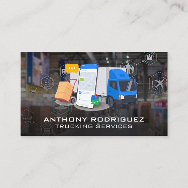 Delivery Services | Logistics Transport Shipping Business Card (Front)
