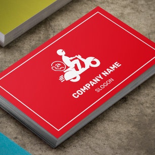 Delivery Shipping Professional Red & White Modern Business Card