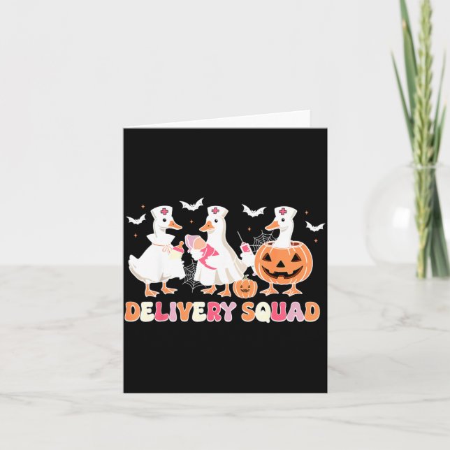Delivery Squad Halloween Goose Spooky Labour Card (Front)