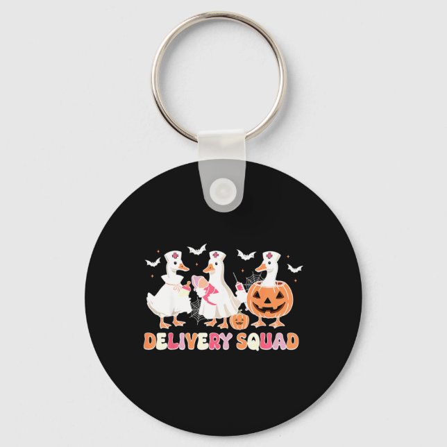 Delivery Squad Halloween Goose Spooky Labour Key Ring (Front)