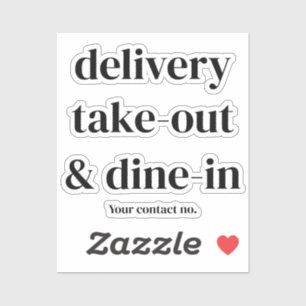 delivery, take out & dine in restaurant/cafes