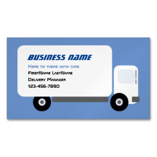 Delivery truck magnetic business card