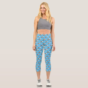Delivery van cartoon illustration capri leggings