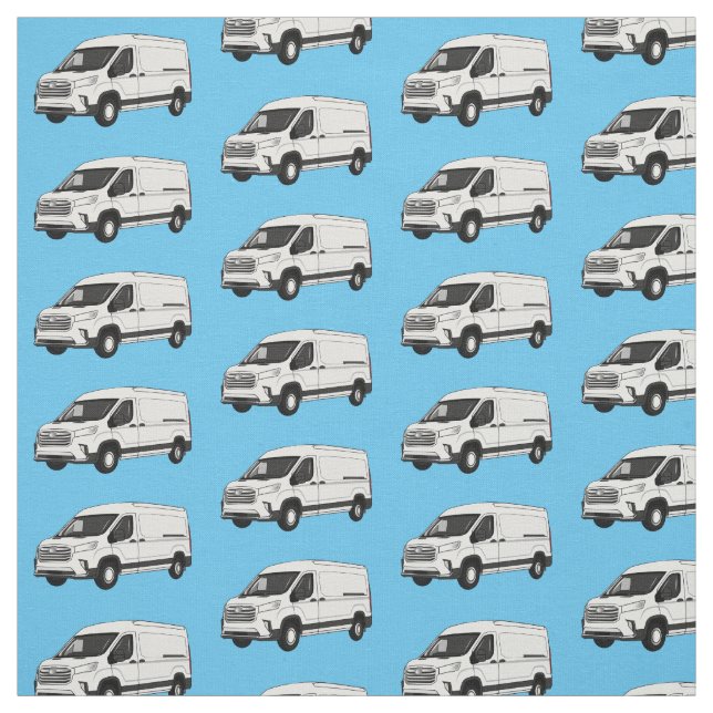 Delivery van cartoon illustration fabric (Swatch)