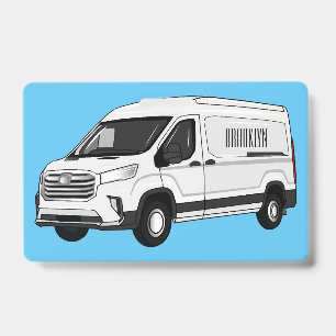 Delivery van cartoon illustration ID badge