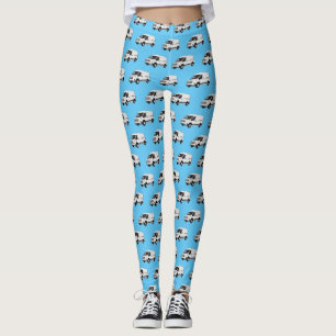 Delivery van cartoon illustration leggings