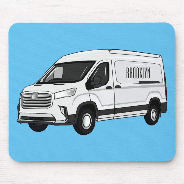 Delivery van cartoon illustration mouse pad (Front)